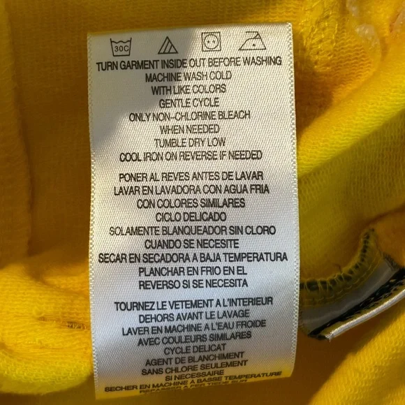 COOGI Girls Yellow Sweatshirt Fitted Zip Hoodie Striped Accents Size 12-14 - Picture 14 of 14